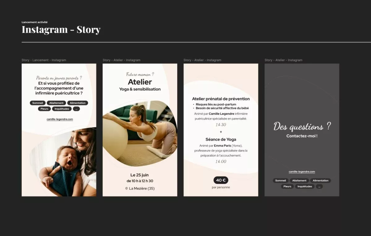 Exemple de visuels pour des story Instagram